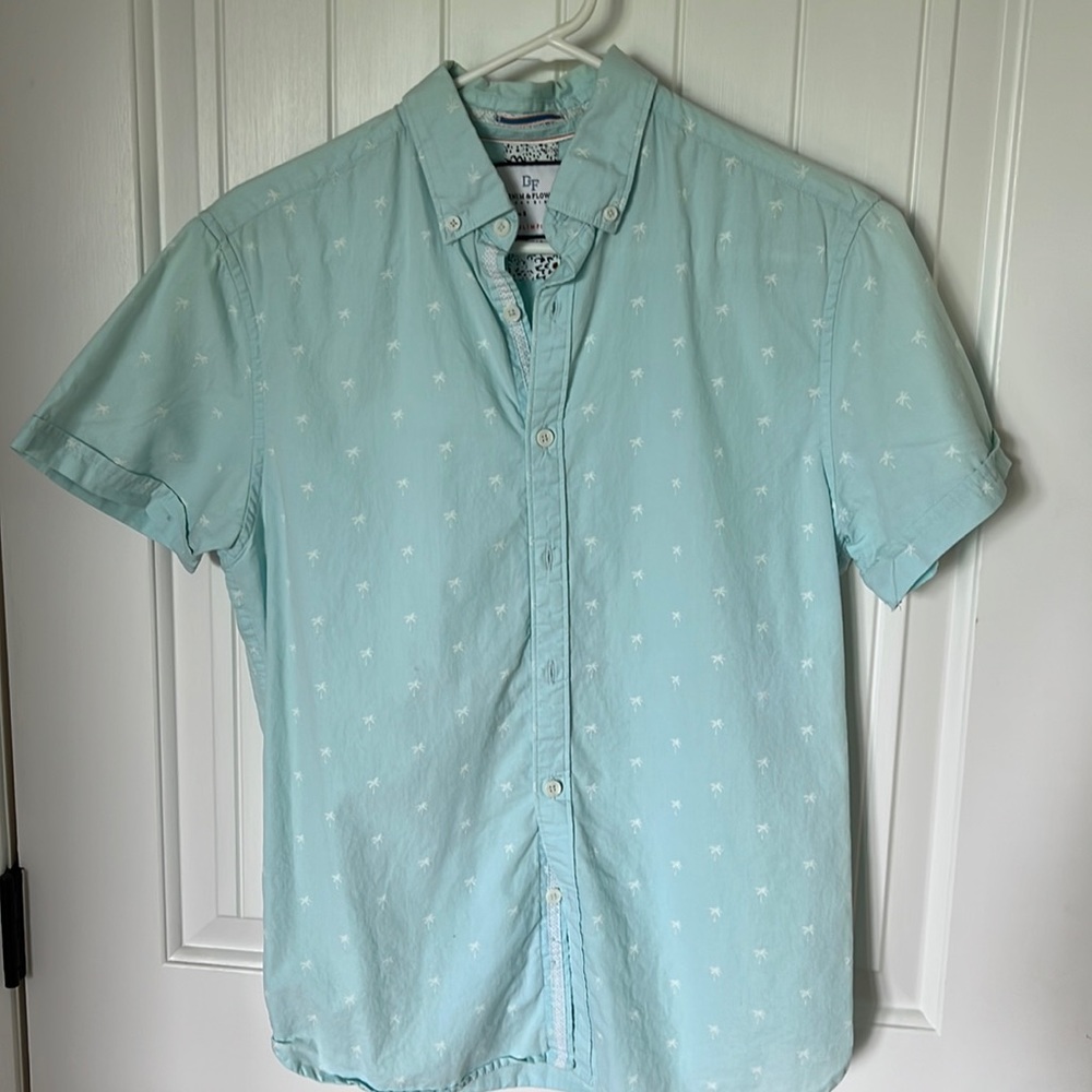 Denim & Flowers Button-up Shit sizeS